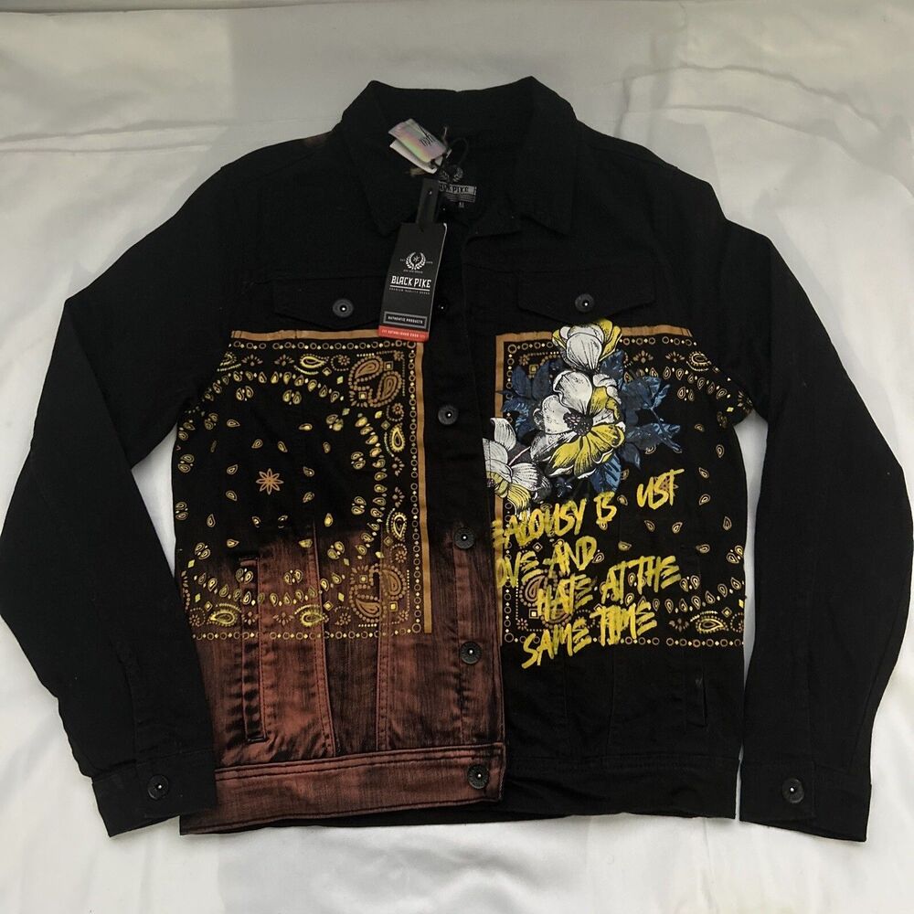 Black Pike Jacket Jealousy Is Just Love... Black Jean/Denim Women's Size Medium